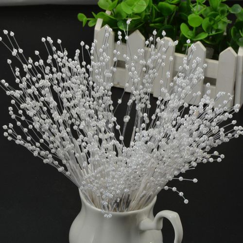 Generic 50Pcs Bridal Wedding Bouquet White Flower Spray Stem